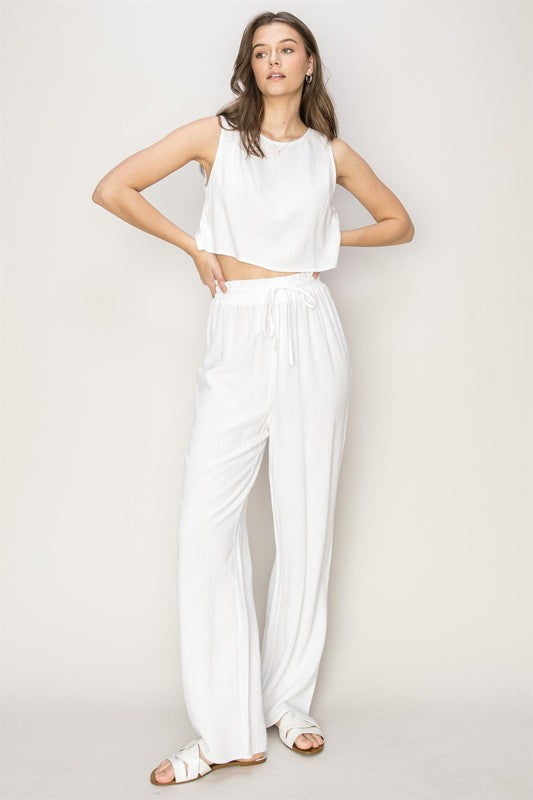 D-Linen Blended Top and Pants Set - Next Pick Collection