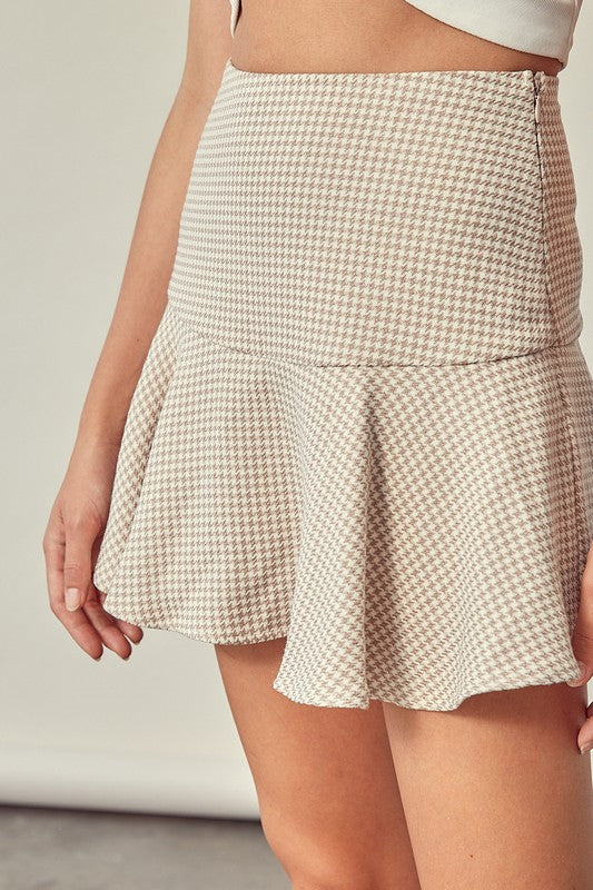 Checkered A-Line Skirt