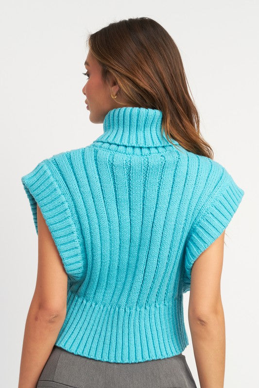 RIBBED TURTLE NECK VEST