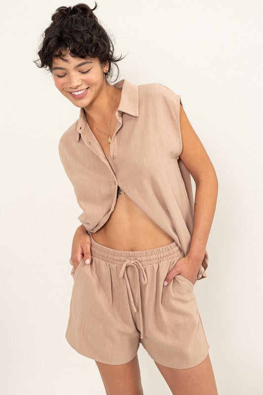 Linen Shirt and Shorts Set - Next Pick Collection