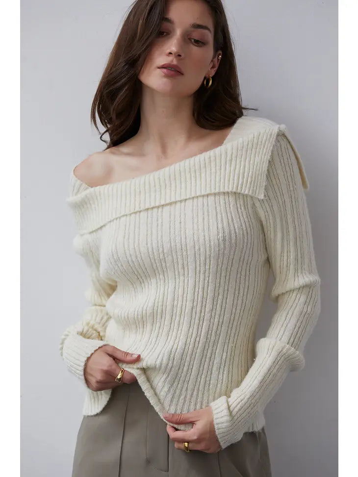 SHANIE OFF SHOULDER SWEATER TOP - Next Pick Collection