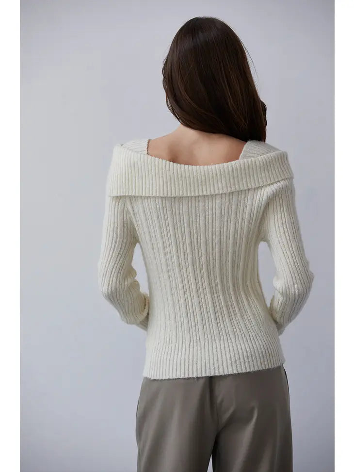 SHANIE OFF SHOULDER SWEATER TOP - Next Pick Collection