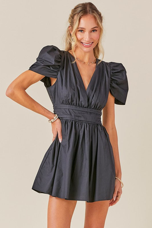 V neck 2024 romper dress