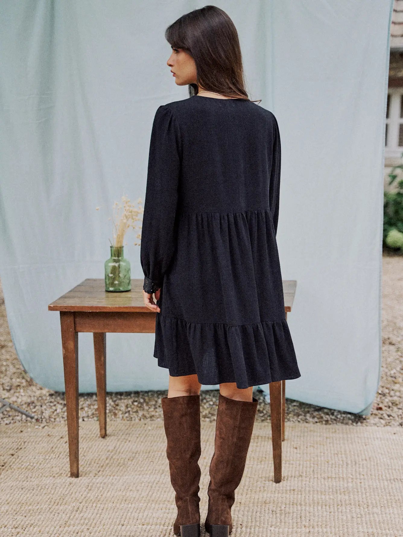 MARTHA SHORT LINEN DRESS - Next Pick Collection