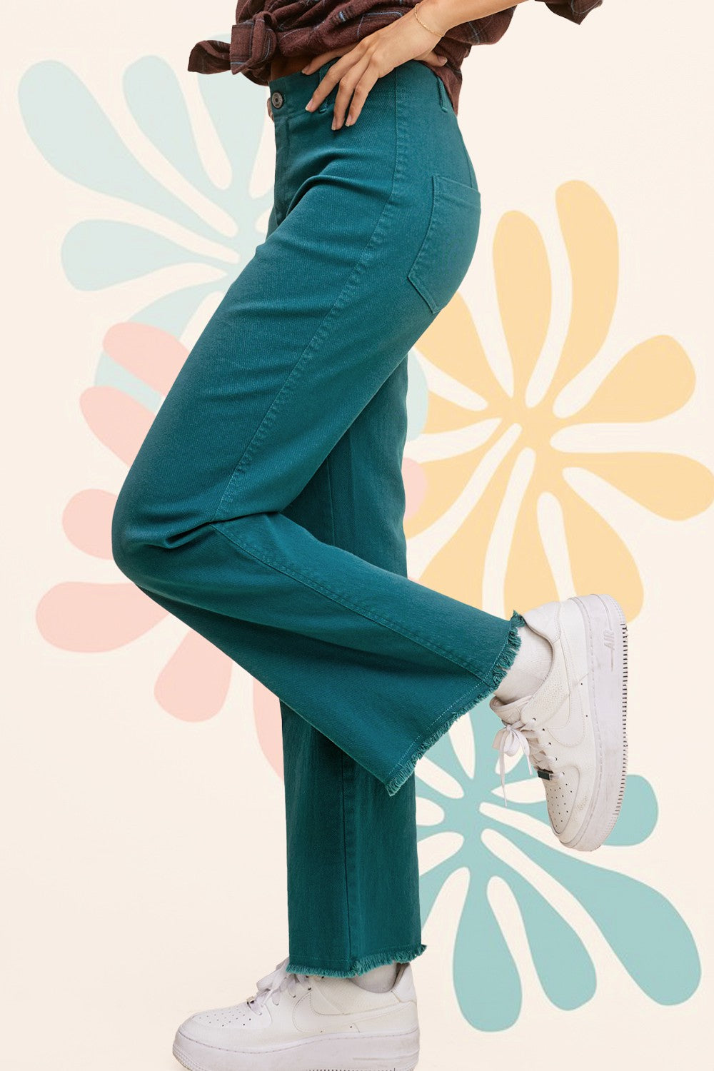 SOFT WASHED STRETCHY HIGH RISE PANTS - Next Pick Collection