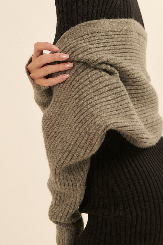 SOLID OPEN FRONT RIBBED KNIT SHRUG CARDIGAN - Next Pick Collection