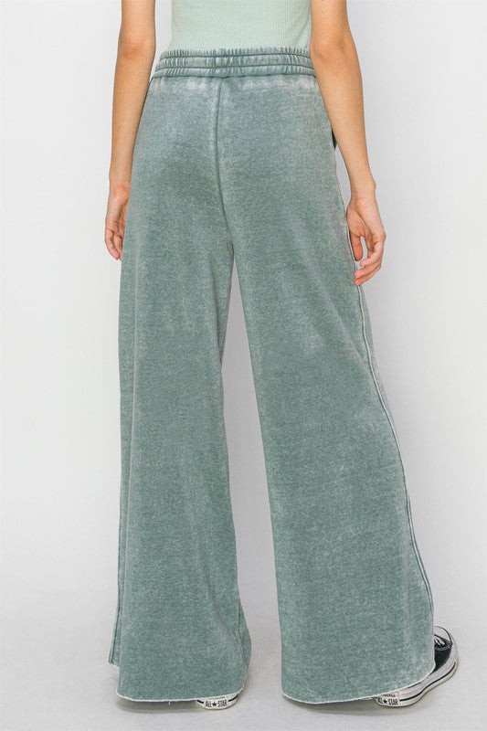 High Rise Wide Leg Drawstring Pants - Next Pick Collection