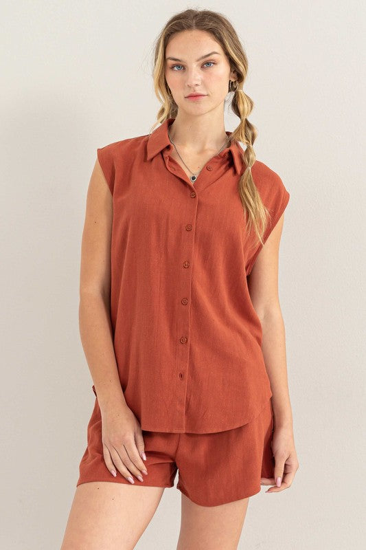 Linen Shirt and Shorts Set - Next Pick Collection